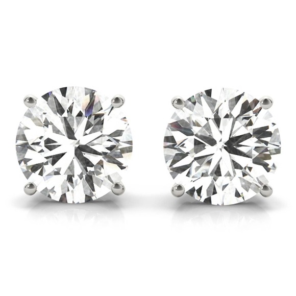 1/5 CT LAB DIAMOND STUD 14KWG IGI CERT F-G VS2-SI1 - Picture 1 of 6